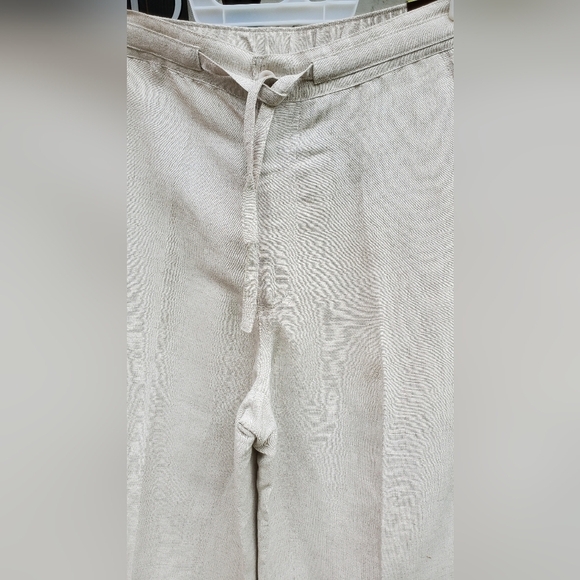 Cubavera Straight Leg Linen Blend Pant Lightweight Off White Cream Large - Picture 3 of 11